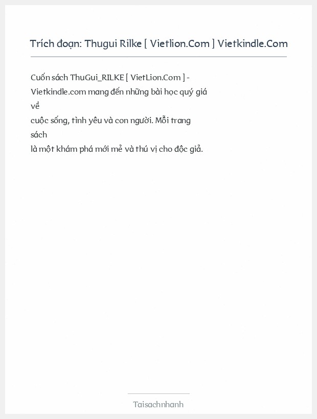 Trích đoạn Thugui Rilke [ Vietlion.Com ] Vietkindle.Com