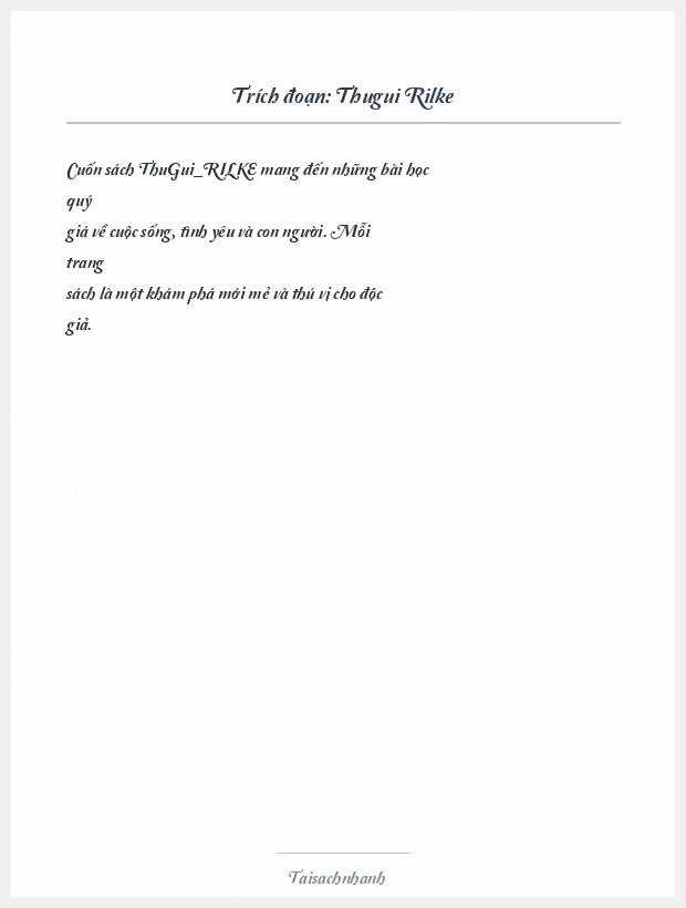 Trích đoạn Thugui Rilke