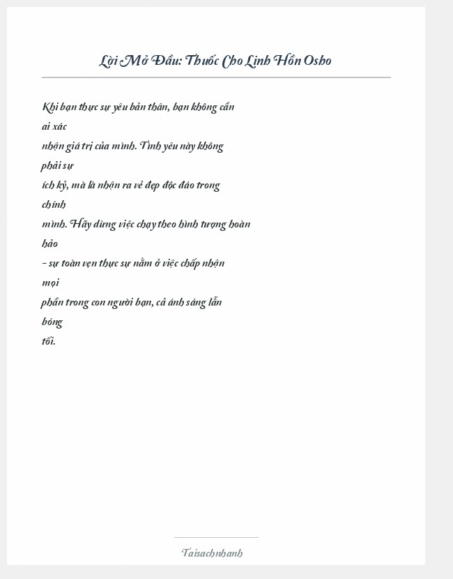 Trích đoạn Thuốc Cho Linh Hồn Osho