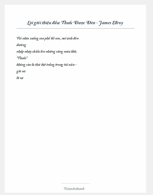 Trích đoạn Thuốc Được Đèn - James Ellroy