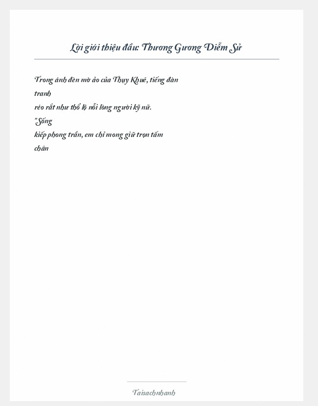 Trích đoạn Thương Gương Diễm Sử