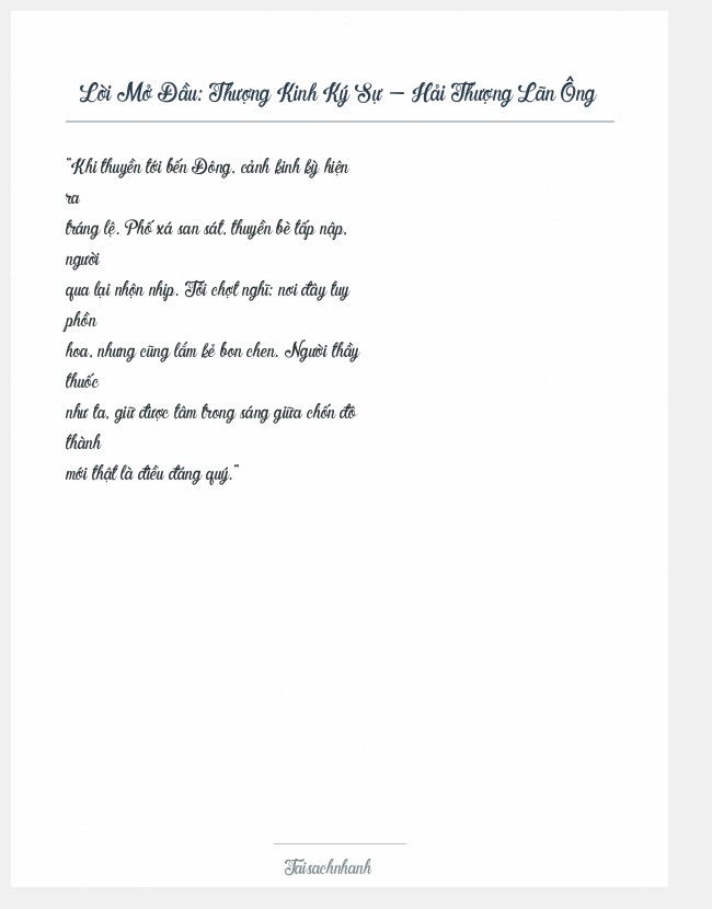 Trích đoạn Thượng Kinh Ký Sự - Hải Thượng Lãn Ông