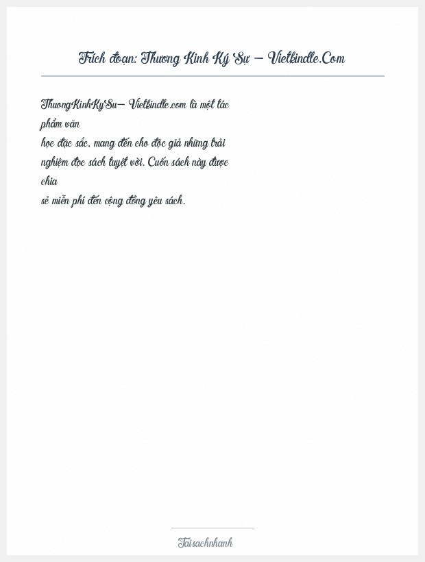 Trích đoạn Thương Kinh Ký Sự - Vietkindle.Com