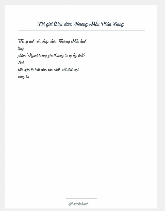 Trích đoạn Thương Mẫu Phán Bằng