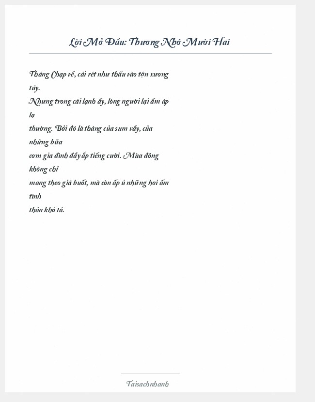 Trích đoạn Thương Nhớ Mười Hai