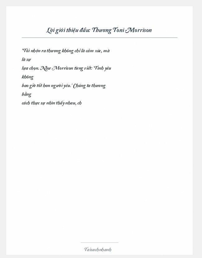 Trích đoạn Thương Toni Morrison