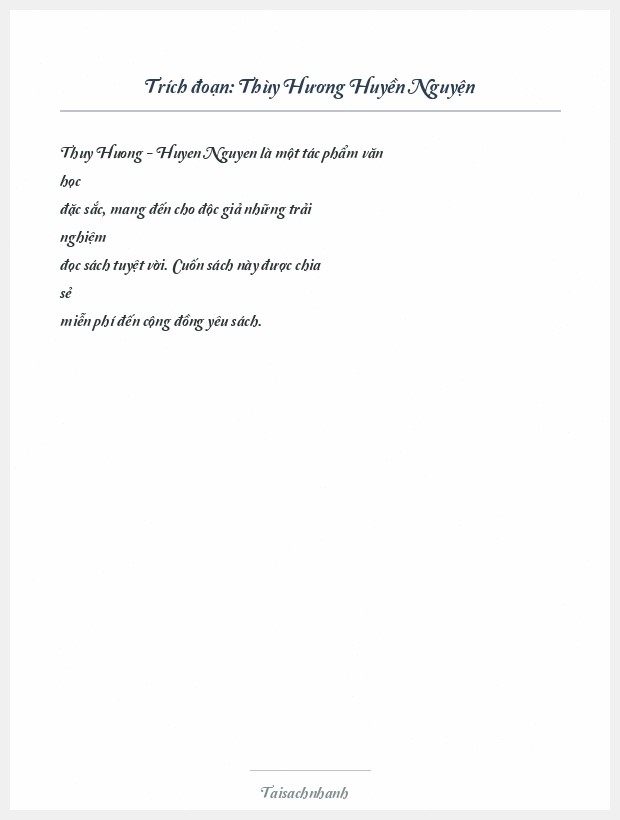 Trích đoạn Thùy Hương Huyền Nguyện