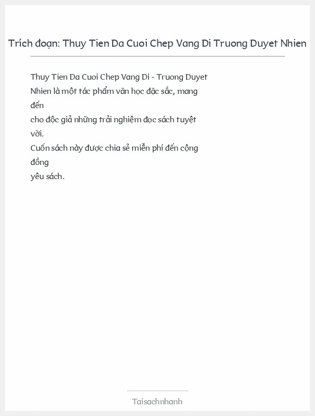 Trích đoạn Thuy Tien Da Cuoi Chep Vang Di Truong Duyet Nhien