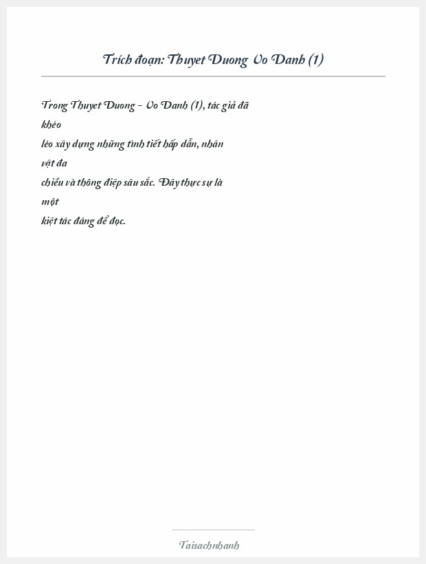 Trích đoạn Thuyet Duong Vo Danh (1)