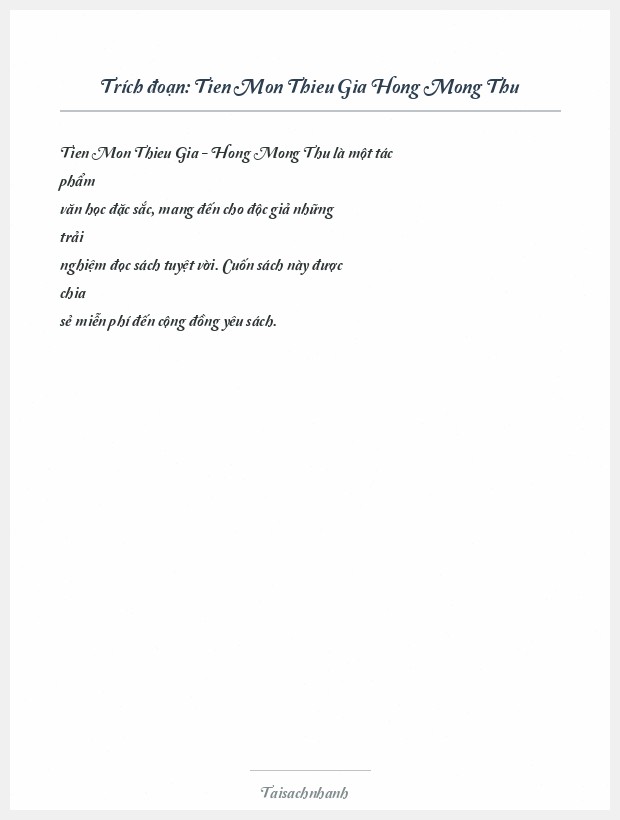 Trích đoạn Tien Mon Thieu Gia Hong Mong Thu