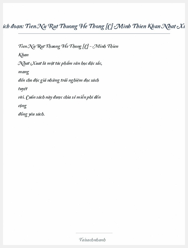 Trích đoạn Tien Nu Rut Thuong He Thong [C] Minh Thien Khan Nhat Xuat