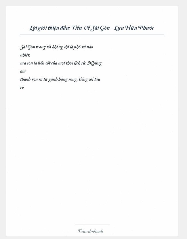 Trích đoạn Tiền Về Sài Gòn - Lưu Hữu Phước
