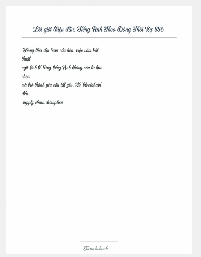 Trích đoạn Tiếng Anh Theo Dòng Thời Sự 886