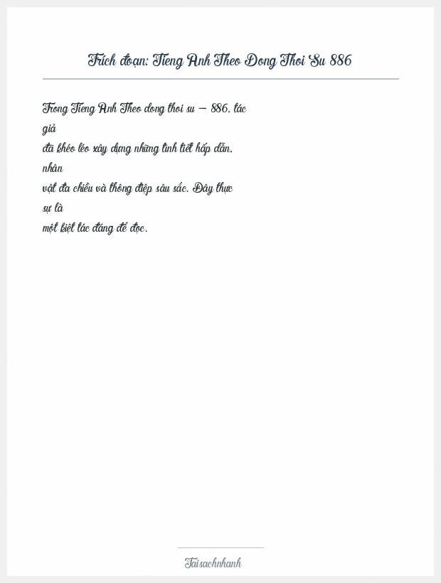 Trích đoạn Tieng Anh Theo Dong Thoi Su 886