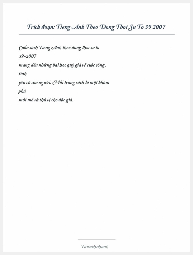 Trích đoạn Tieng Anh Theo Dong Thoi Su To 39 2007