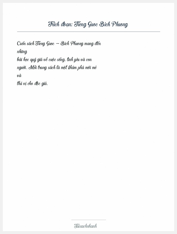 Trích đoạn Tieng Guoc Bich Phuong