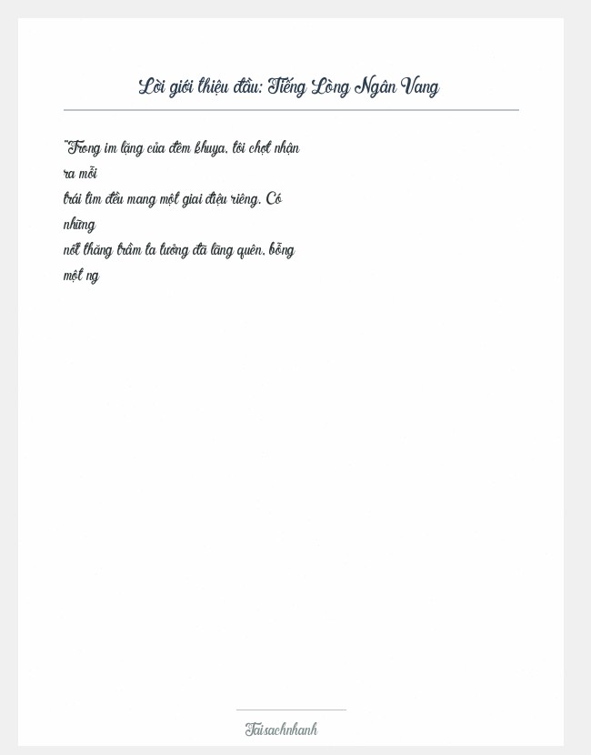 Trích đoạn Tiếng Lòng Ngân Vang