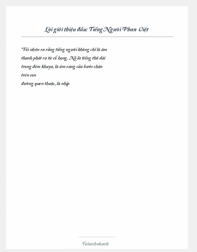 Trích đoạn Tiếng Người Phan Việt