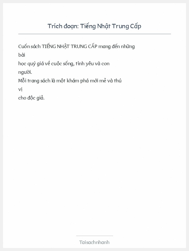 Trích đoạn Tiếng Nhật Trung Cấp