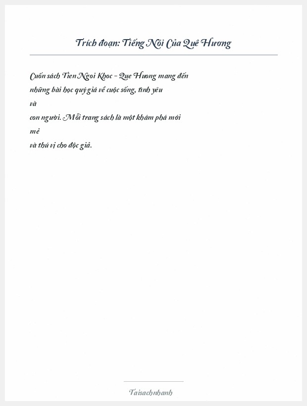 Trích đoạn Tiếng Nói Của Quê Hương