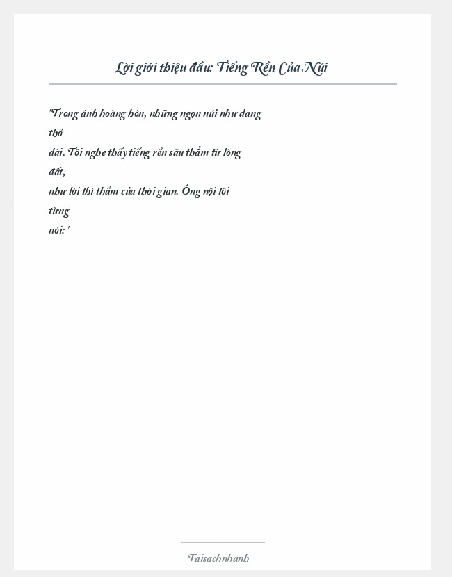 Trích đoạn Tiếng Rền Của Núi