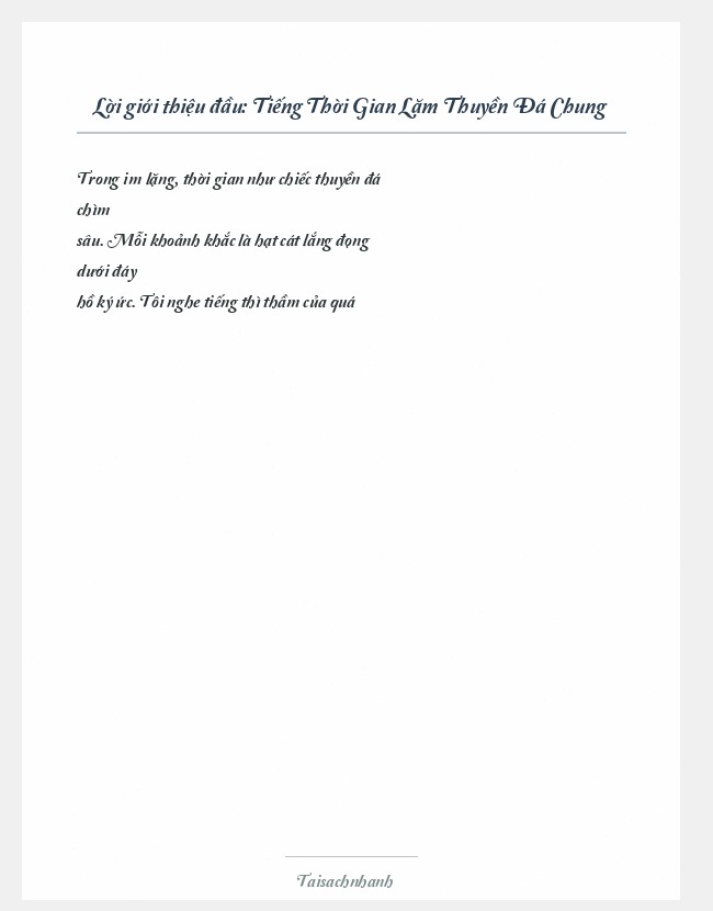 Trích đoạn Tiếng Thời Gian Lặm Thuyền Đá Chung