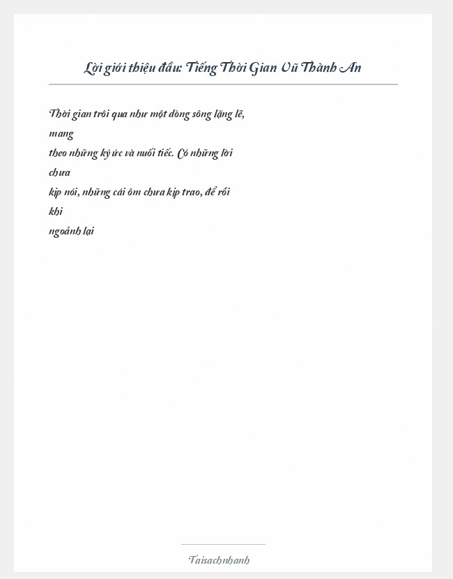 Trích đoạn Tiếng Thời Gian Vũ Thành An