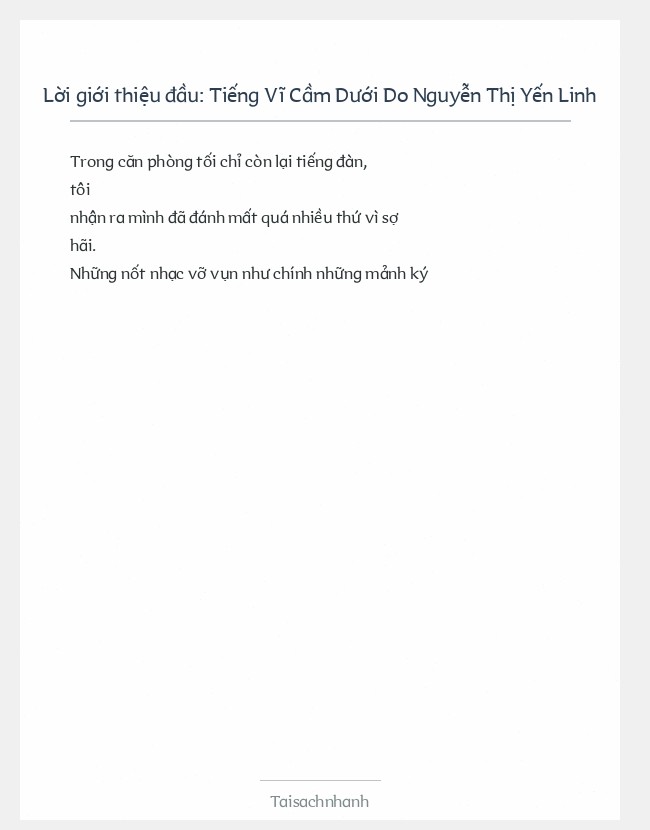 Trích đoạn Tiếng Vĩ Cầm Dưới Do Nguyễn Thị Yến Linh