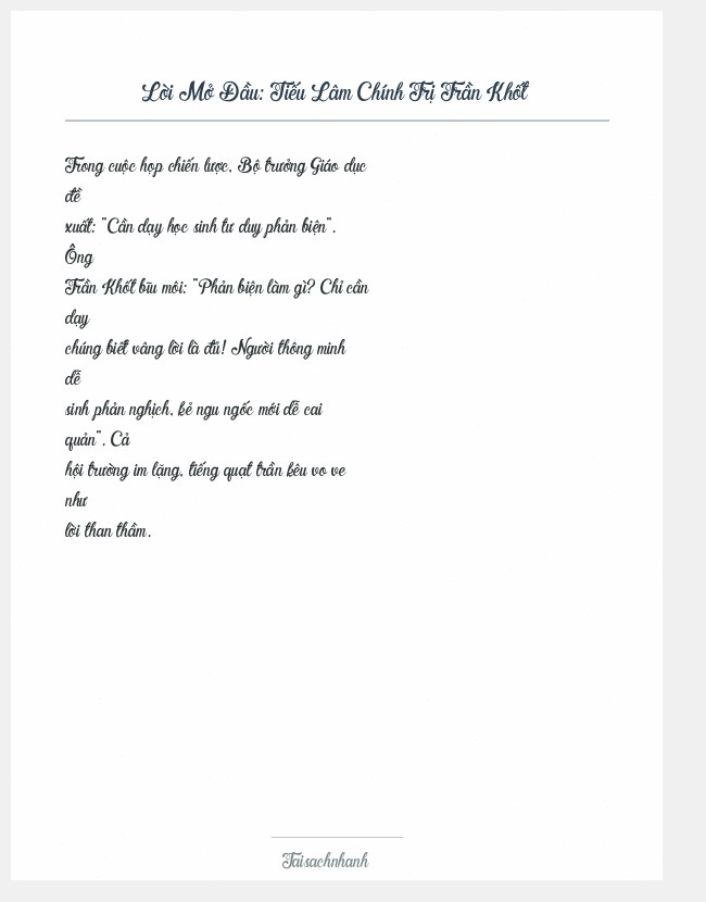 Trích đoạn Tiếu Lâm Chính Trị Trần Khốt