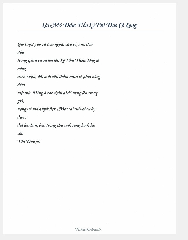 Trích đoạn Tiểu Lý Phi Đao Cô Long