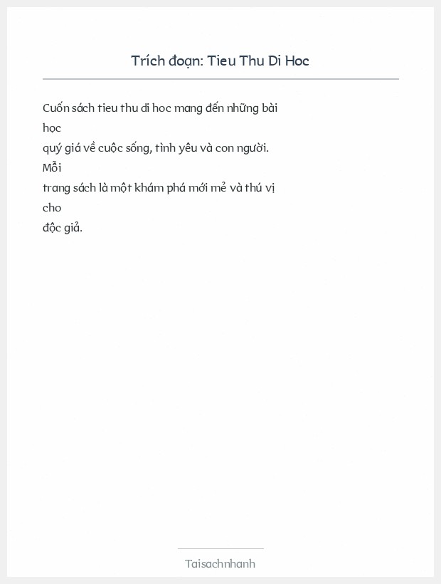 Trích đoạn Tieu Thu Di Hoc