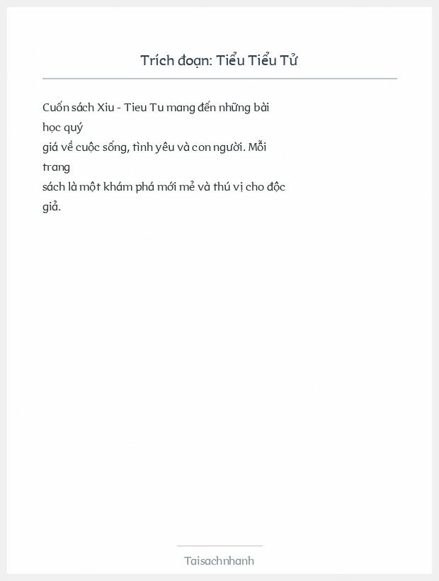 Trích đoạn Tiểu Tiểu Tử