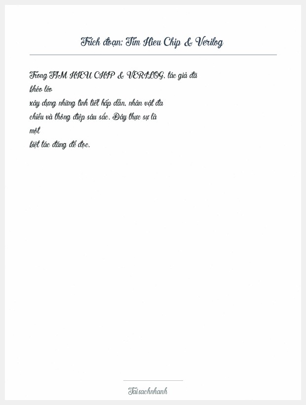 Trích đoạn Tim Hieu Chip & Verilog