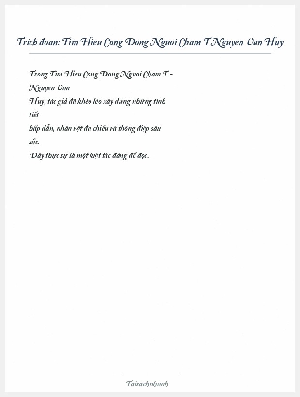Trích đoạn Tim Hieu Cong Dong Nguoi Cham T Nguyen Van Huy