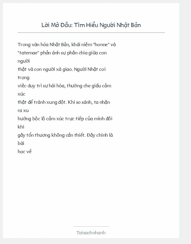 Trích đoạn Tìm Hiểu Người Nhật Bản