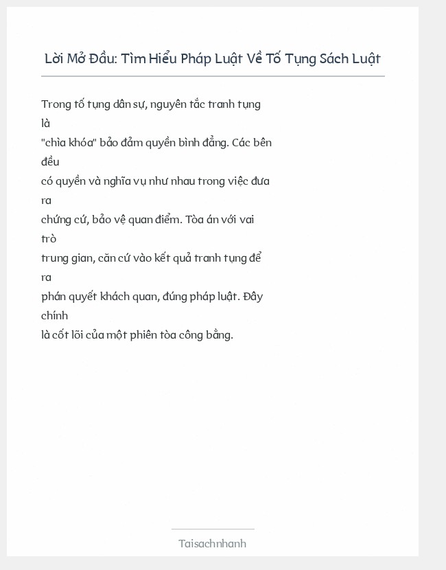 Trích đoạn Tìm Hiểu Pháp Luật Về Tố Tụng Sách Luật