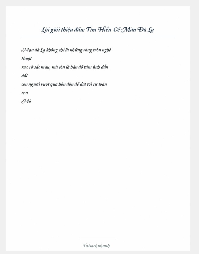 Trích đoạn Tìm Hiểu Về Màn Đà La