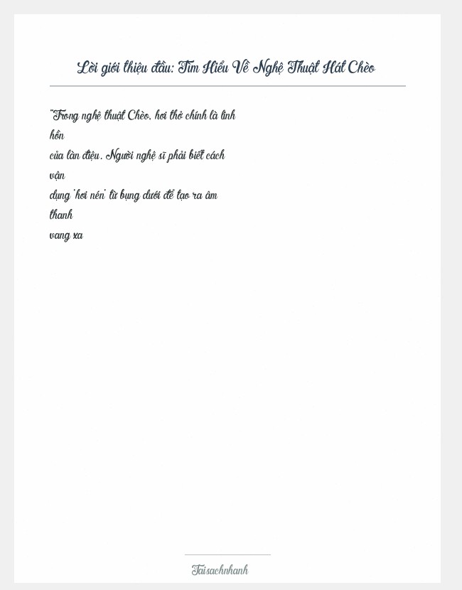 Trích đoạn Tìm Hiểu Về Nghệ Thuật Hát Chèo