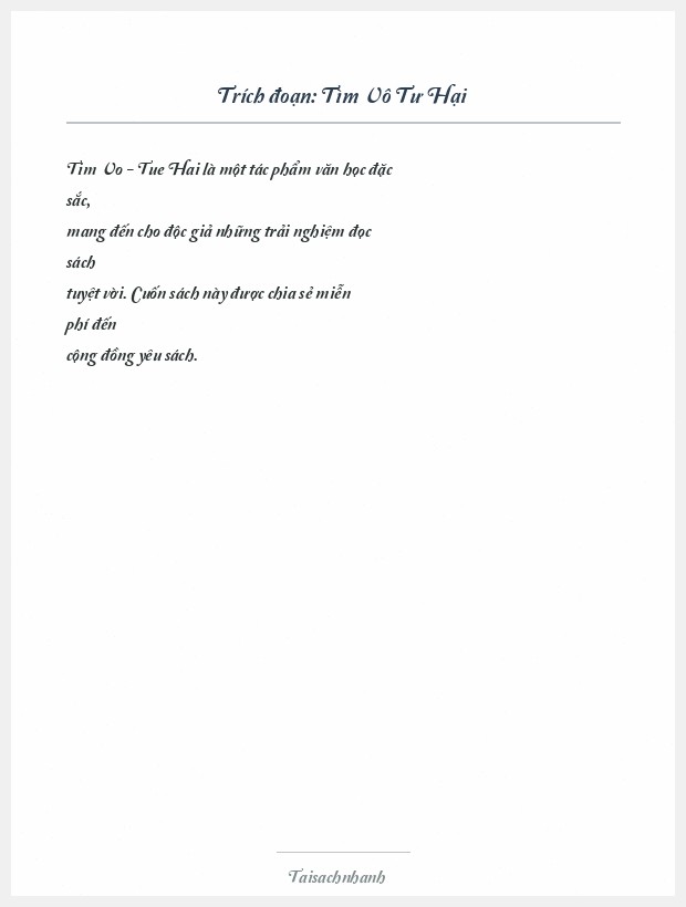 Trích đoạn Tìm Vô Tư Hại