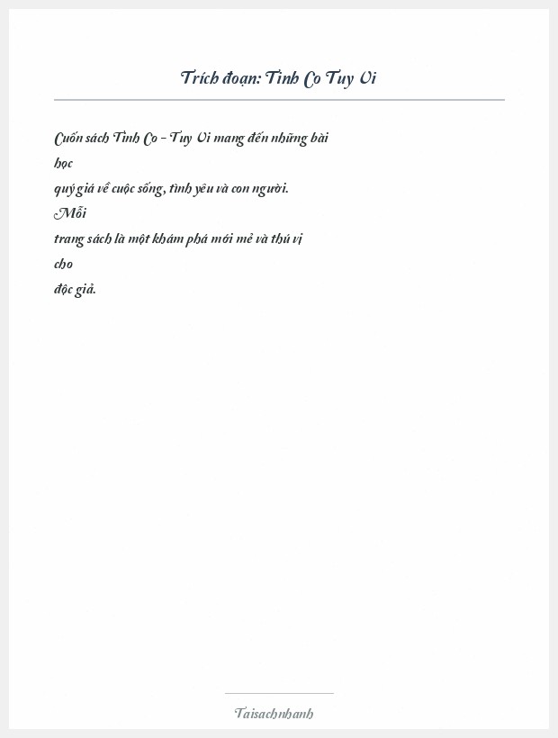 Trích đoạn Tinh Co Tuy Vi