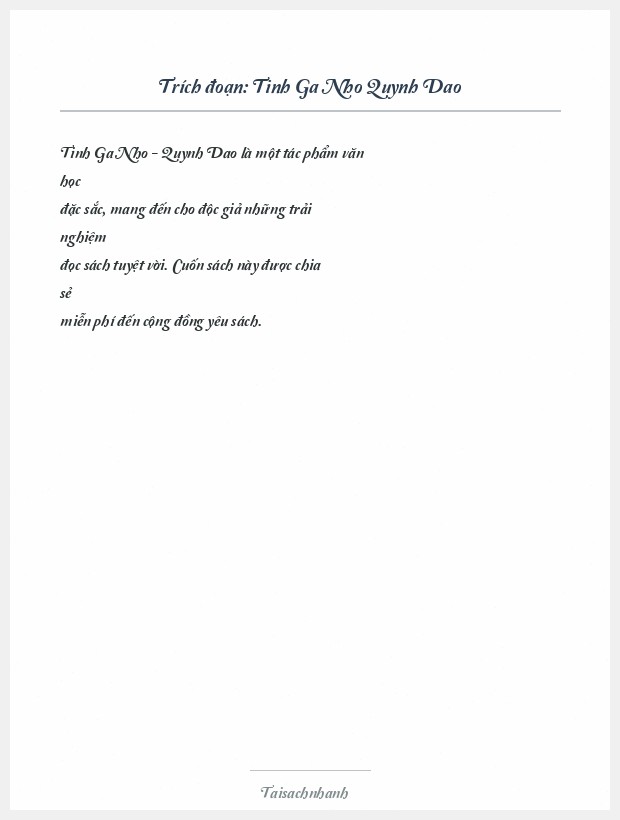 Trích đoạn Tinh Ga Nho Quynh Dao