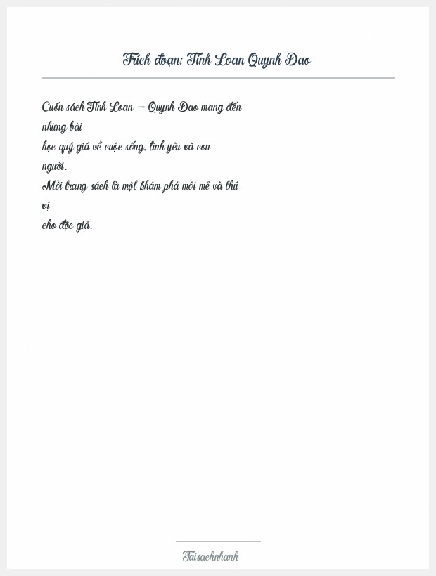 Trích đoạn Tinh Loan Quynh Dao
