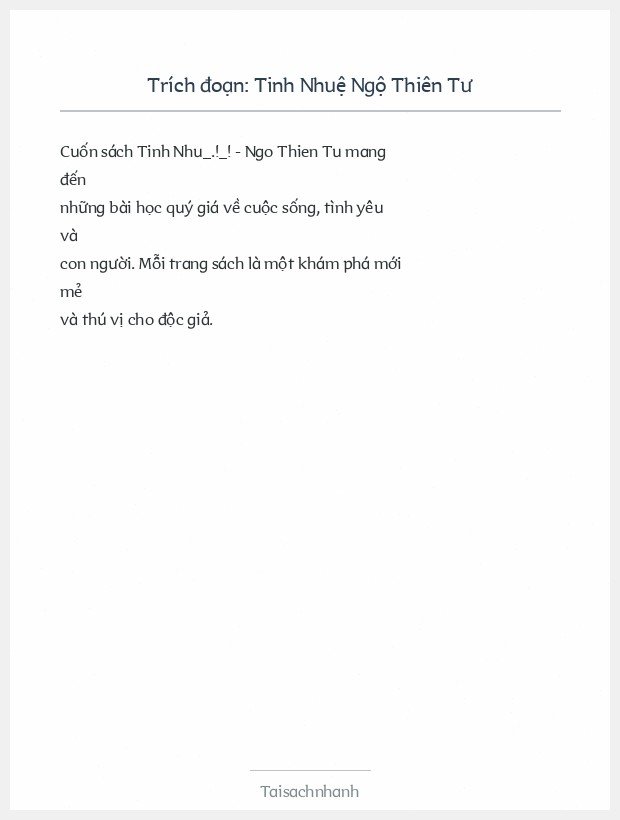 Trích đoạn Tinh Nhuệ Ngộ Thiên Tư