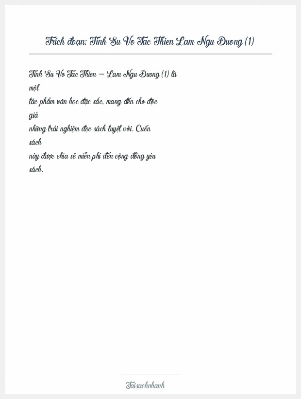 Trích đoạn Tinh Su Vo Tac Thien Lam Ngu Duong (1)