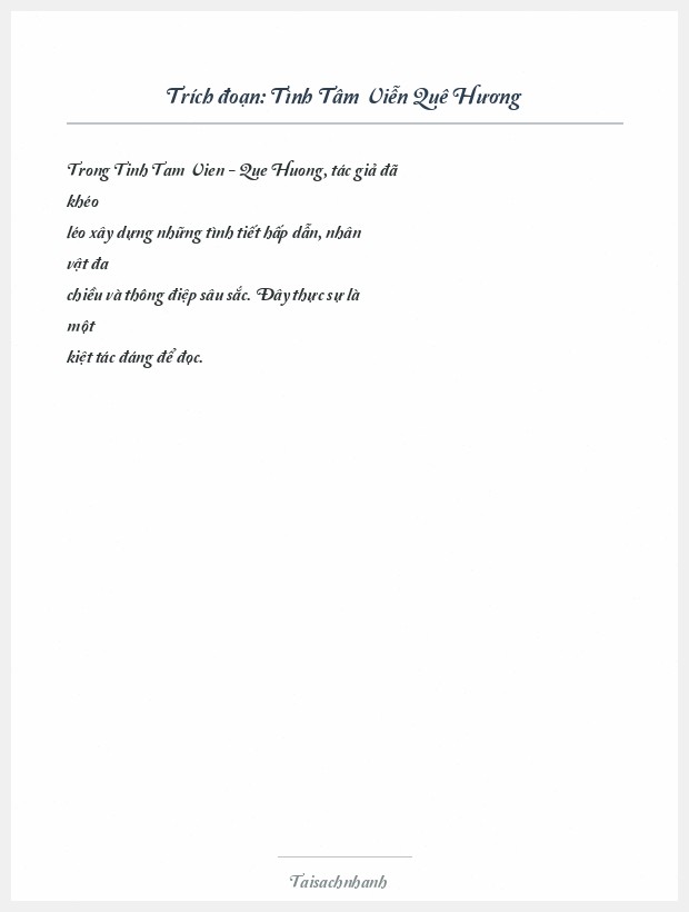 Trích đoạn Tình Tâm Viễn Quê Hương