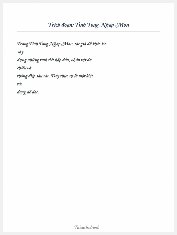 Trích đoạn Tinh Tong Nhap Mon