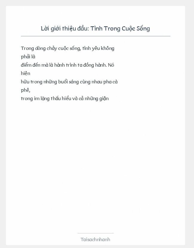 Trích đoạn Tình Trong Cuộc Sống