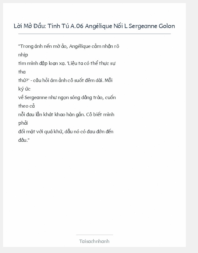 Trích đoạn Tinh Tú A.06 Angélique Nối L Sergeanne Golon