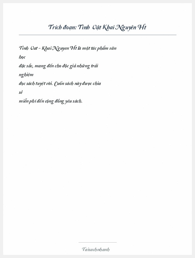 Trích đoạn Tinh Vật Khai Nguyên Ht