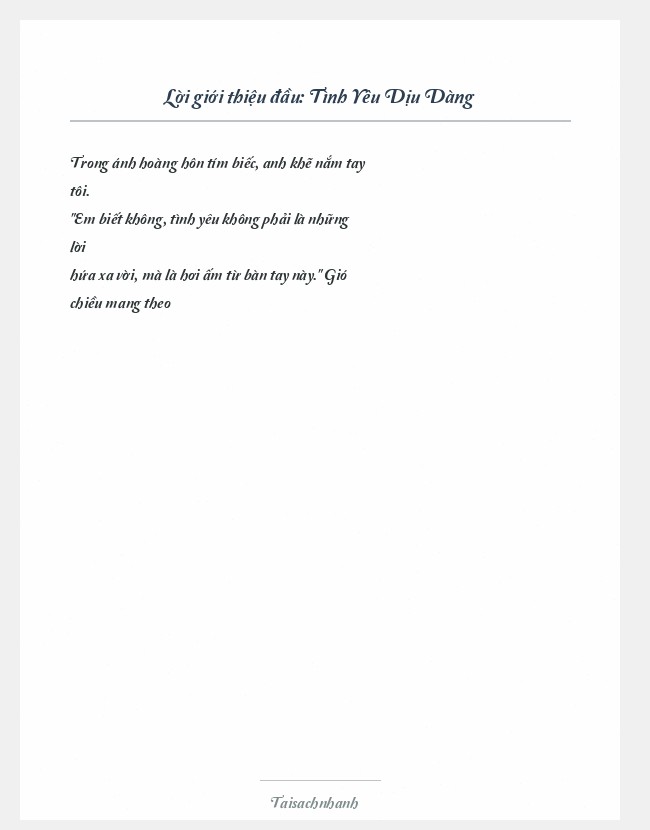 Trích đoạn Tình Yêu Dịu Dàng